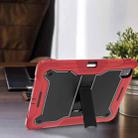 For iPad Pro 13 2024 Shockproof Silicone Hybrid PC Tablet Case with Holder(Black + Red) - 2