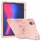 For iPad Pro 13 2024 Shockproof Silicone Hybrid PC Tablet Case with Holder(Rose Gold) - 1