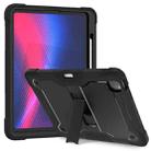 For iPad Pro 13 2024 Shockproof Silicone Hybrid PC Tablet Case with Holder(Black) - 1