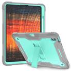 For iPad Air 13 2024 Shockproof Silicone Hybrid PC Tablet Case with Holder(Mint Green + Grey) - 1