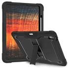 For iPad Air 13 2024 Shockproof Silicone Hybrid PC Tablet Case with Holder(Black) - 1