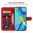 For Huawei P30 Skin Feel Geometric Lines Leather Phone Case(Red) - 3