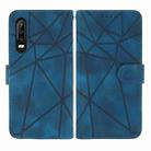 For Huawei P30 Skin Feel Geometric Lines Leather Phone Case(Blue) - 2