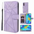 For Huawei P30 Skin Feel Geometric Lines Leather Phone Case(Purple) - 1