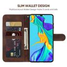 For Huawei P30 Skin Feel Geometric Lines Leather Phone Case(Brown) - 3