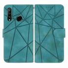 For Huawei P30 Lite Skin Feel Geometric Lines Leather Phone Case(Green) - 2