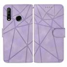 For Huawei P30 Lite Skin Feel Geometric Lines Leather Phone Case(Purple) - 2