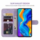 For Huawei P30 Lite Skin Feel Geometric Lines Leather Phone Case(Purple) - 3