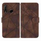 For Huawei P30 Lite Skin Feel Geometric Lines Leather Phone Case(Brown) - 2