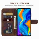 For Huawei P30 Lite Skin Feel Geometric Lines Leather Phone Case(Brown) - 3