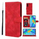 For Huawei P30 Pro Skin Feel Geometric Lines Leather Phone Case(Red) - 1