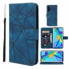 For Huawei P30 Pro Skin Feel Geometric Lines Leather Phone Case(Blue) - 1