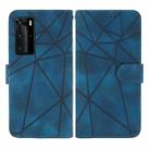 For Huawei P40 Skin Feel Geometric Lines Leather Phone Case(Blue) - 2