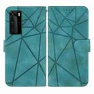 For Huawei P40 Skin Feel Geometric Lines Leather Phone Case(Green) - 2