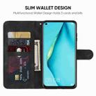 For Huawei P40 Lite Skin Feel Geometric Lines Leather Phone Case(Black) - 3