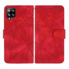 For Huawei P40 Lite Skin Feel Geometric Lines Leather Phone Case(Red) - 2