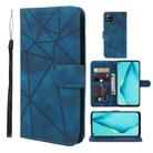 For Huawei P40 Lite Skin Feel Geometric Lines Leather Phone Case(Blue) - 1