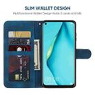 For Huawei P40 Lite Skin Feel Geometric Lines Leather Phone Case(Blue) - 3