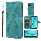 For Huawei P40 Lite Skin Feel Geometric Lines Leather Phone Case(Green) - 1