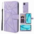 For Huawei P40 Lite Skin Feel Geometric Lines Leather Phone Case(Purple) - 1