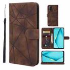 For Huawei P40 Lite Skin Feel Geometric Lines Leather Phone Case(Brown) - 1