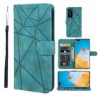 For Huawei P40 Pro Skin Feel Geometric Lines Leather Phone Case(Green) - 1