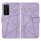 For Huawei P40 Pro Skin Feel Geometric Lines Leather Phone Case(Purple) - 2