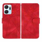 For Honor X7a Skin Feel Geometric Lines Leather Phone Case(Red) - 2