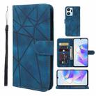 For Honor X7a Skin Feel Geometric Lines Leather Phone Case(Blue) - 1