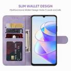 For Honor X7a Skin Feel Geometric Lines Leather Phone Case(Purple) - 3