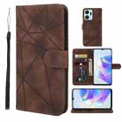 For Honor X7a Skin Feel Geometric Lines Leather Phone Case(Brown) - 1