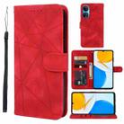 For Honor X7 Skin Feel Geometric Lines Leather Phone Case(Red) - 1