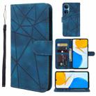 For Honor X7 Skin Feel Geometric Lines Leather Phone Case(Blue) - 1