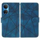 For Honor X7 Skin Feel Geometric Lines Leather Phone Case(Blue) - 2