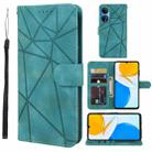 For Honor X7 Skin Feel Geometric Lines Leather Phone Case(Green) - 1