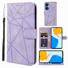 For Honor X7 Skin Feel Geometric Lines Leather Phone Case(Purple) - 1