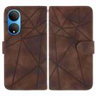 For Honor X7 Skin Feel Geometric Lines Leather Phone Case(Brown) - 2