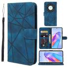 For Honor X9a Skin Feel Geometric Lines Leather Phone Case(Blue) - 1