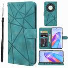 For Honor X9a Skin Feel Geometric Lines Leather Phone Case(Green) - 1