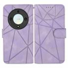 For Honor X9a Skin Feel Geometric Lines Leather Phone Case(Purple) - 2