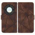 For Honor X9a Skin Feel Geometric Lines Leather Phone Case(Brown) - 2