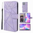 For Honor X30i Skin Feel Geometric Lines Leather Phone Case(Purple) - 1