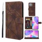 For Honor X30i Skin Feel Geometric Lines Leather Phone Case(Brown) - 1