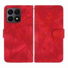 For Honor X8a Skin Feel Geometric Lines Leather Phone Case(Red) - 2