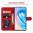 For Honor X8a Skin Feel Geometric Lines Leather Phone Case(Red) - 3