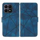 For Honor X8a Skin Feel Geometric Lines Leather Phone Case(Blue) - 2