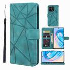 For Honor X8a Skin Feel Geometric Lines Leather Phone Case(Green) - 1