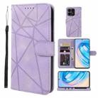 For Honor X8a Skin Feel Geometric Lines Leather Phone Case(Purple) - 1