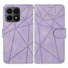 For Honor X8a Skin Feel Geometric Lines Leather Phone Case(Purple) - 2