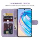 For Honor X8a Skin Feel Geometric Lines Leather Phone Case(Purple) - 3